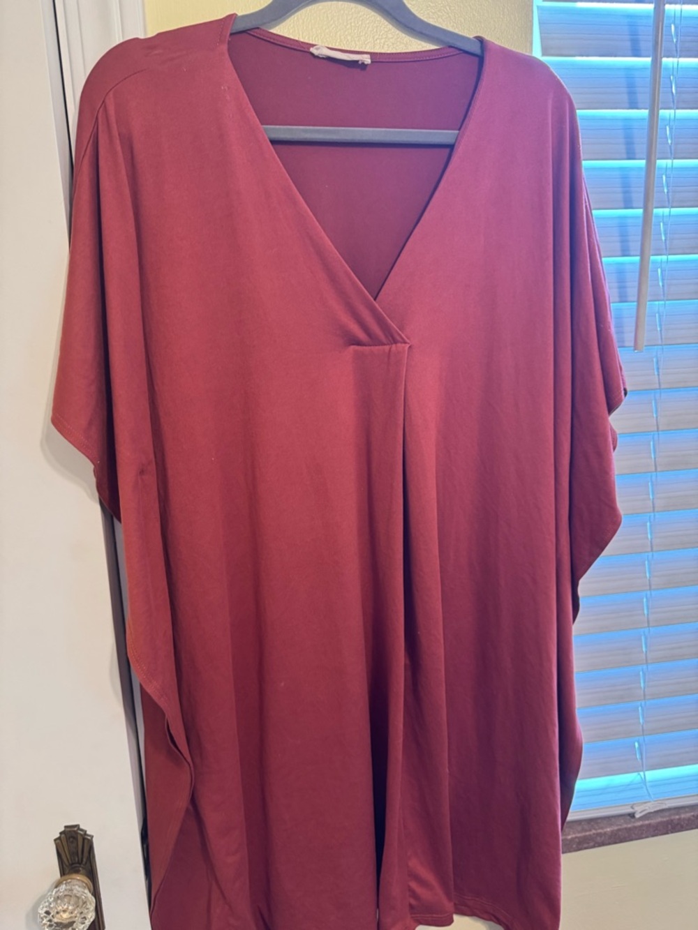 entro Oversized V-Neck Dress in Rust